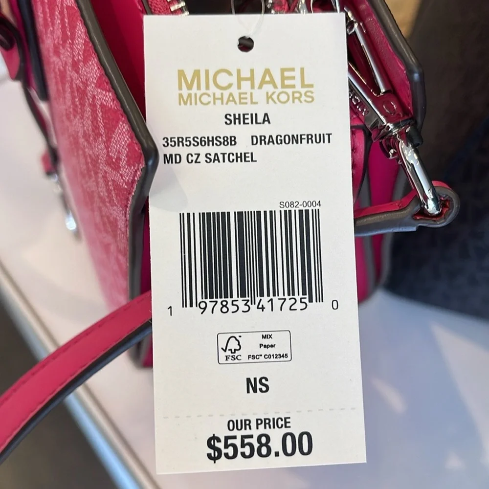 Michael Kors Sheila Medium Ombré Signature CZ Logo Satchel Crossbody Center - Picture 10 of 16